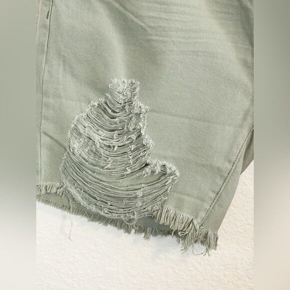 One Teaspoon Free People Stevies Long Length Boyfriend Shorts fade Khaki NWT 28 - Picture 7 of 12